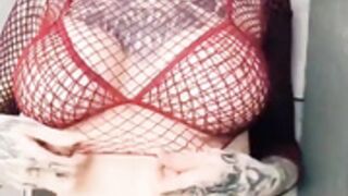 razorcandi red fishnet underwear