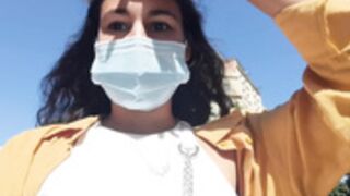 Kristen Wylde masturbating at public toilet.