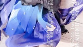 Yuyuanyaya cosplay Keqing from Genshin Impact
