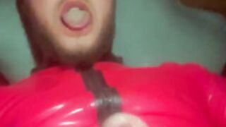 Latex fetish sissy Benjamin Fiegl Pink Latex cei