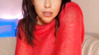 red seethrough scarf