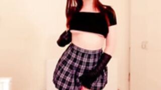 dh wearing leather gloves