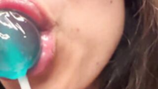 ASMR Mouth - Blue Lollipop