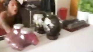 Strapon lesbian mirror