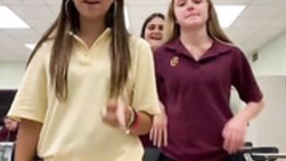 Schoolgirls dance