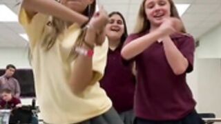 Schoolgirls dance
