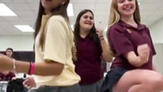 Schoolgirls dance