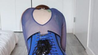 redhead chick stuffing black dildo inside her pussy