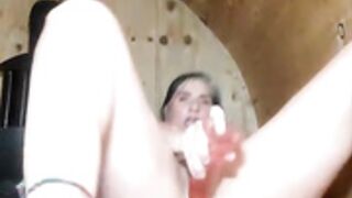 Alimela Masturbates and Cums in Sauna