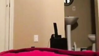 Yoga ball inflate in red coat