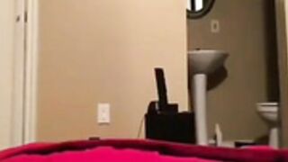 Yoga ball inflate in red coat