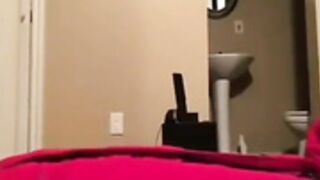 Yoga ball inflate in red coat