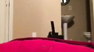 Yoga ball inflate in red coat