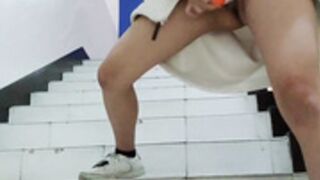 Korean schoolgirl masturbating in public stairs pt 3