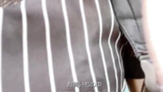 Japanese flashing at park with vibrator