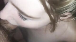 Blonde college gf bathtub blowjob