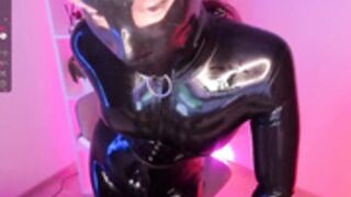 Juelzfoxy latex mask, corset and boots