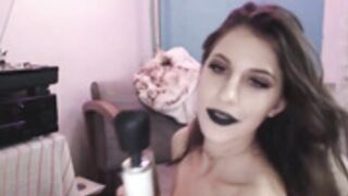 Audrey_ Black Lipstick Cumshow
