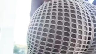 Bimbo showing her thickness in public