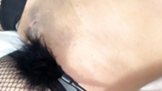 Dominated, she takes it in the ass and double cumshot