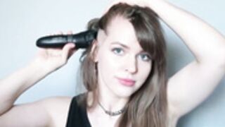 sexy east european girl shaves bald