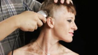 gorgeous redhead shaved smooth bald