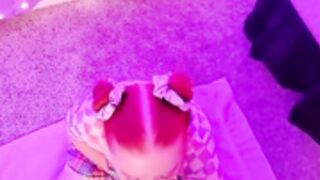 Cherry Fae, redhead daughter, Deepthroating for Daddy
