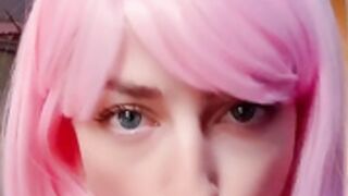 Adorable Amy sucks a dildo, relax & pretend its you