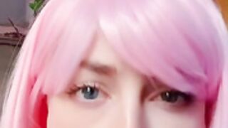 Adorable Amy sucks a dildo, relax & pretend its you