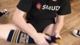 college redhead SFW - socks and converse