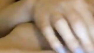 Slut cums and shows off her hairy pussy