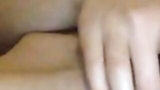 Slut cums and shows off her hairy pussy