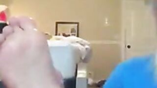 Friends sharing a foot
