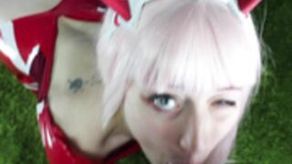 OmankoVivi - Zero Two Tag Teamed Latex BJ Creampie 3