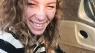 Public Blowjob in the Bus with my 18 Years old Girl