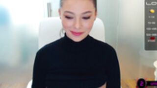 MiaAngel20 pours lotion and rubs tits