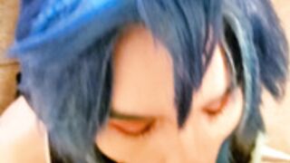 Xiao fucked by Zhongli in THROAT and PUSSY (Genshin Imp