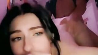 Loud girl gets thrusted from behind