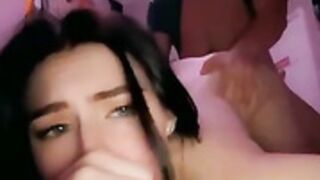 Loud girl gets thrusted from behind