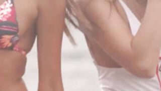 Lesbian in the beach lick pussy