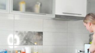 Sonjashy cooking in the kitchen