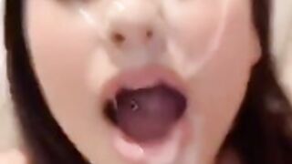 Layla Lovely covered beautiful face cum