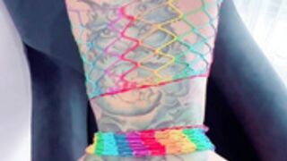 Octokuro rainbow fishnets home video