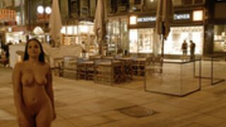 Jennifer fully naked in busy town center
