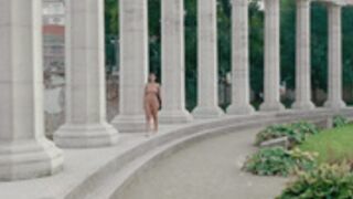Jennifer walking naked in busy public town
