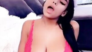 Autumn Falls pink lingerie dildo fuck
