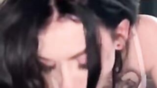 Tatted Emo Girl, Blowjob, Doggystyle creampie