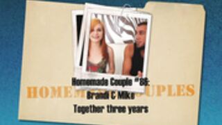 Amateur redhead beauty stuffed on the sof