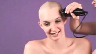long haired naked blonde shaved smooth bald