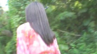 Beautiful and tanned Brazilian brunette went for photo